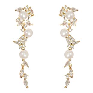 法式精致蝴蝶珍珠款螺旋耳夹女高级感独特设计流苏无耳洞耳环耳饰