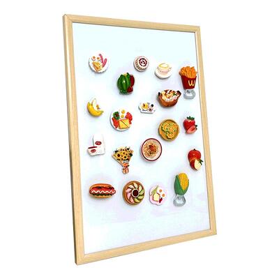 明航实木框冰箱贴展示板墙面磁吸