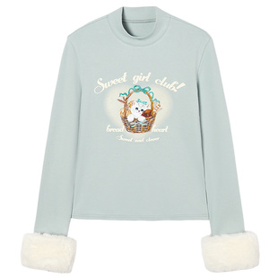 【39/件】EPTISON针织打底衫女冬复古慵懒毛茸茸袖套设计感上衣