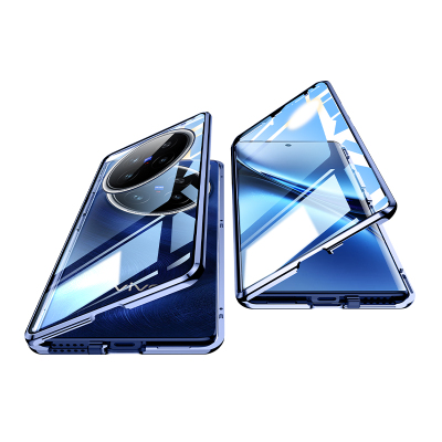 适用vivox200pro手机壳新款vivox200保护套双面玻璃全包防摔磁吸x200promini镜头男女网红十高档防窥外壳por