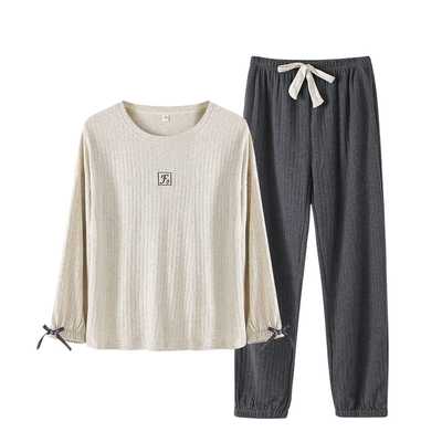 女士全棉可外穿宽松大码家居服