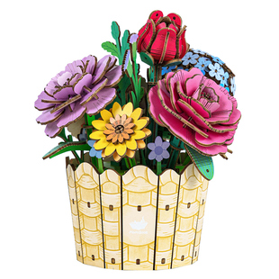 猫的天空之城diy八音盒繁花物语手工拼装积木音乐盒女孩生日礼物