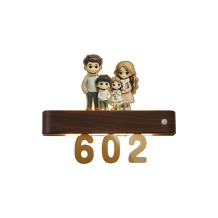 2026新款磁吸充电感应灯家用入户门发光门牌可爱卡通亚克力公寓别墅房号牌高档LED氛围灯酒店餐厅包厢标识牌