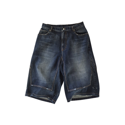 FarArchive拼接做旧牛仔七分裤