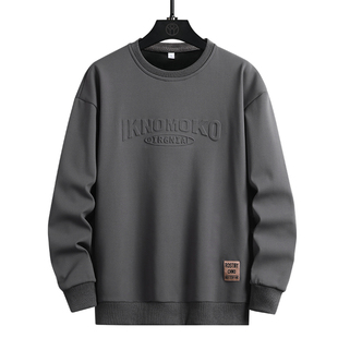 卫衣男春季2025新款潮牌休闲圆领宽松百搭加肥加大码长袖t恤男装