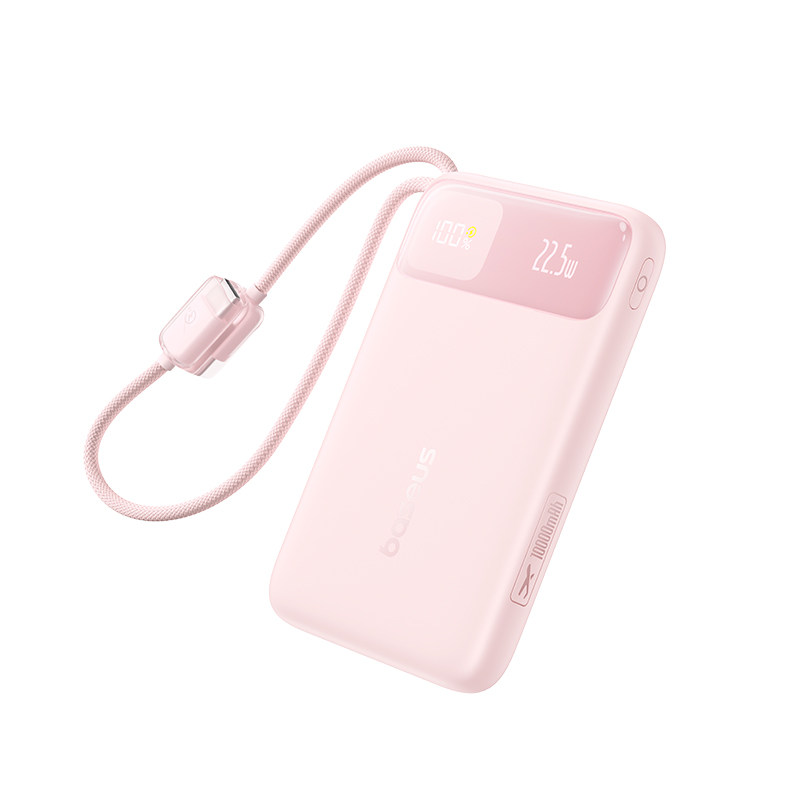 【3c认证】2026新款倍思充电宝可上飞机超薄小巧便携10000毫安大容量快充自带线适用苹果华为移动电源