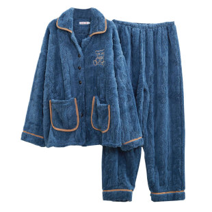【亏本】秋冬大码珊瑚绒睡衣女200斤加厚家居服胖mm冬季保暖