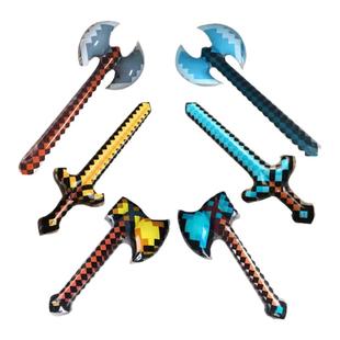 我的世界武器气球充气PVC玩具兵器剑斧头镐儿童玩具装饰布置用品