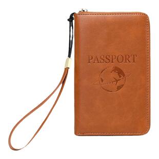 passport机票护照夹登机护照保护套防盗刷银行卡钞票拉链pu证件包