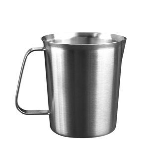 加厚304不锈钢测量水杯带内刻度不锈钢量杯凉水杯500ml 1000ml