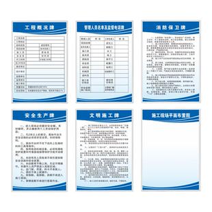 建筑装修工地施工五牌一图工程八牌一图施工安全警示牌标识牌定制