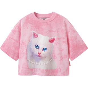 巴拉巴拉童装儿童短袖t恤女童夏装大童印花短款上衣