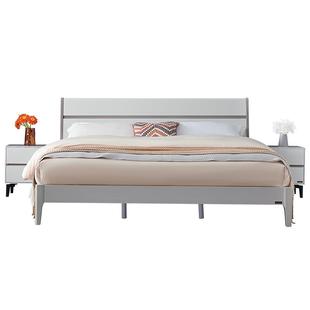 全友家居现代简约收纳储物床主卧室实木框架1米8双人大床床架家具