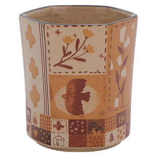 甜欧尼拿铁手握杯艺术感咖啡杯粗陶果汁杯陶瓷复古杯子家用喝水杯