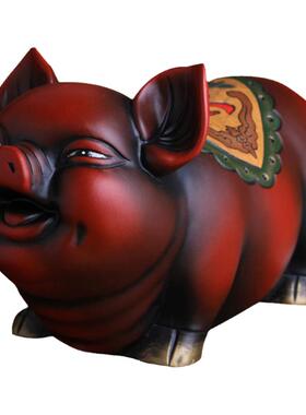 乔迁新居客厅玄关电视柜陶瓷猪