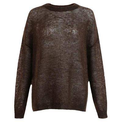 镂空薄款宽松中长款马海毛慵懒风