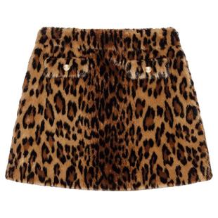 季末6折Maje商场同款2025秋冬新款女装法式复古豹纹短款A字半身裙