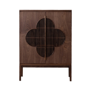 空器木作新中式鞋柜餐边柜玄关柜禅意黑胡桃木实木宋式美学家具