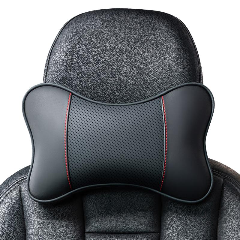 真皮汽車頭枕腰靠套裝靠背墊護(hù)頸枕車載靠枕車用座椅枕頭四季通用