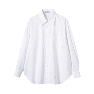 三所vintage 建筑感线条高支匹马棉白衬衣极简廓形长袖黑衬衫高级