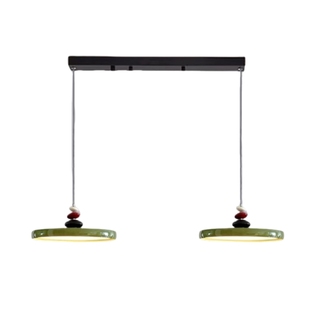 法式中古风餐厅灯网红奶油M豆吊灯饭厅飞盘设计师吧台餐桌飞碟灯