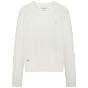 【四季绞花】TeenieWeenie小熊女装针织衫绵羊毛山羊绒圆领毛衣