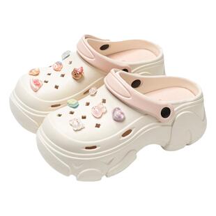 洞洞鞋女夏季2026新款外穿厚底包头eva防滑防臭踩屎感凉拖鞋女款