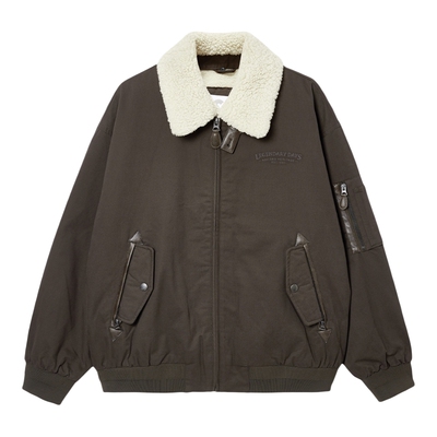 杰克琼斯男装春季新款精致刺绣休闲宽松仿羊羔绒翻领棉衣棉服外套