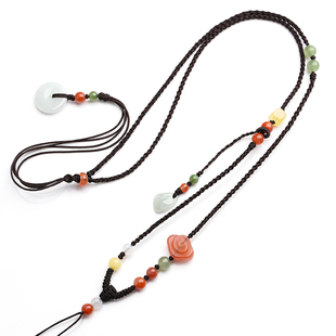 手工编织吊坠挂绳原创设计新中式中长款配绳罗盘天子门生单耳链条