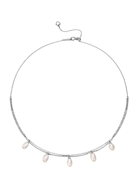 TRK优雅珠宝淡水珍珠项链女S925银小众设计感精致米珠锁骨链送礼