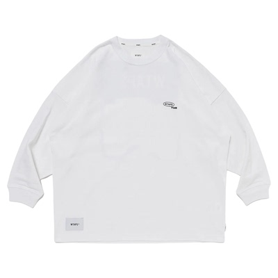 天竺棉后背字母印花长袖T恤25SS