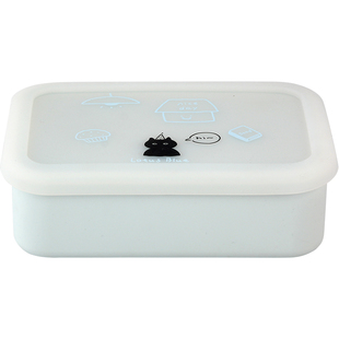 蓝莲花饭盒硅胶分格餐盒轻便便当盒微波炉加热三格水果盒学生专用