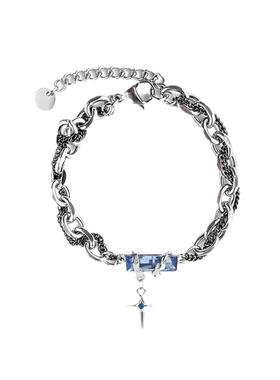 潮牌纯银手链项链套装王嘉尔同款