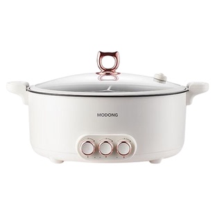 摩动三宫格电火锅家用电煮锅多功能一体大容量宿舍电炒锅烹饪机