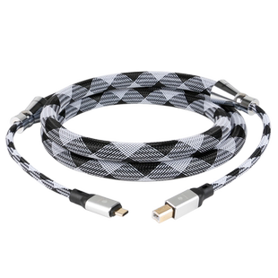 JIB德国蟒蛇高端发烧级进口Type C转USB-B解码音频线6N单晶铜镀银线芯双层屏蔽手机平板接功放解码器USB002SC