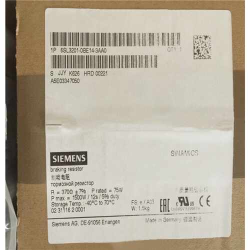 议价6SL3201-0BE14-3AA0 SINAMICS 制动电阻 R370 6SL32010BE143A