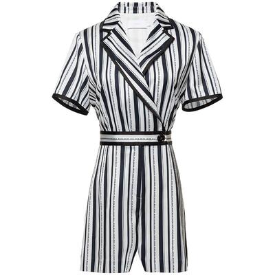 奥莱特卖OBEG欧碧倩夏时尚条纹连体裤子收腰a字短裤504513