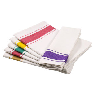 口布擦杯布5条加厚纯棉彩条吸水 不掉毛擦红酒杯10条西餐厅打杯布