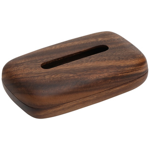 蝉舍鹅卵石胡桃木纸巾盒茶室茶桌办公室茶台中式家用纸盒客厅桌面