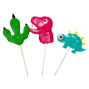 CANDY KEY手工恐龙系列卡通颜值零食糖醇棒棒糖儿童礼物不甜腻