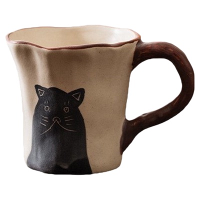 玫瑰家手捏陶瓷咖啡杯碟套装