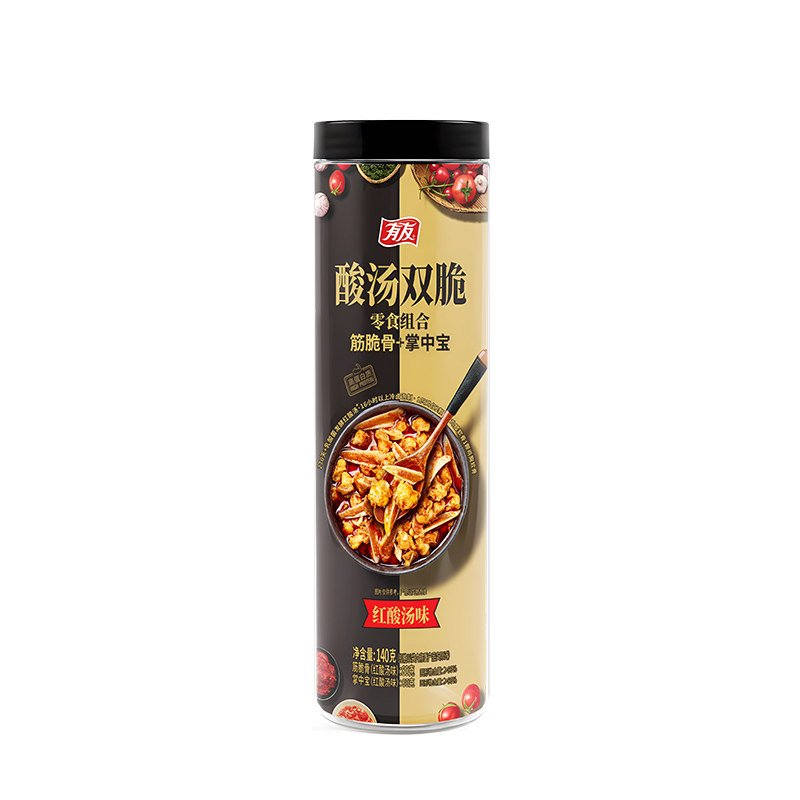 【商超同款】有友酸汤双脆高蛋白零食筋脆骨掌中宝酸辣解馋零食