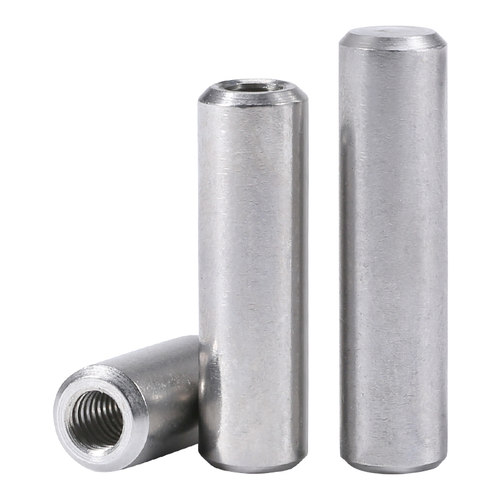 304不锈钢内螺纹圆柱销GB120内牙销子固定销钉带孔定位销M4-M12