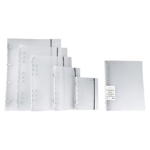 磨砂半透明PP绑带活页夹外壳B5A5A6A7可拆卸文件夹手帐记事本外壳