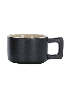 黑陶品茗杯带把手防烫陶瓷功夫茶具小茶杯家用主人个人杯茶碗单杯