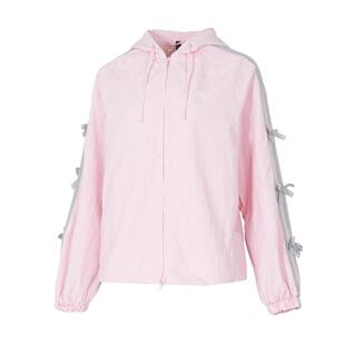 阿迪达斯粉色运动服套装连帽外套女款2026春季新款梭织夹克半身裙