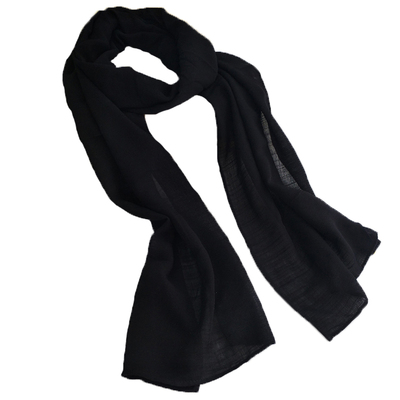 细窄纯色长条围巾女百搭护颈围脖