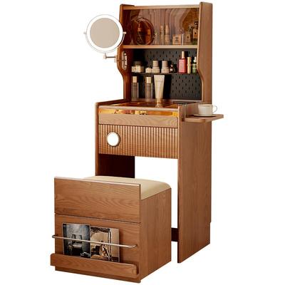 实木梳妆台床头柜一体卧室小型