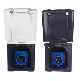 房车外接电源插头插座外接电源接口防水外接电源盒16A32A市电接口