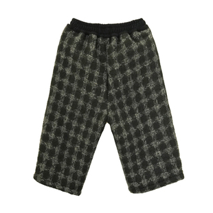 砚台家森系儿童格子灯笼裤保暖女宝直筒裤女童加绒长裤秋冬季新款